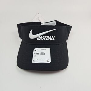 Nike Baseball Dri Fit Visor Hat Cap Black Adjustable One‎ Size C-11129 New